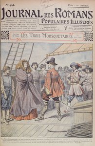 Alexandre Dumas pere (1803-70) "A három testőr" című regényének címlapja a "Journal des Romans Populaires Illustres" című folyóiratból, 1905.